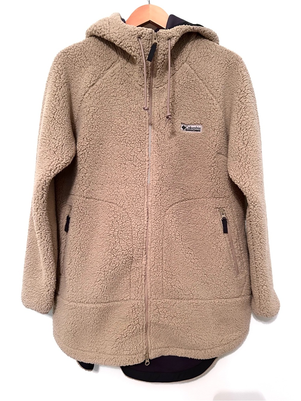 Columbia CSC Tan Sherpa Fleece Hooded High Pile Jacket, Women’s XL